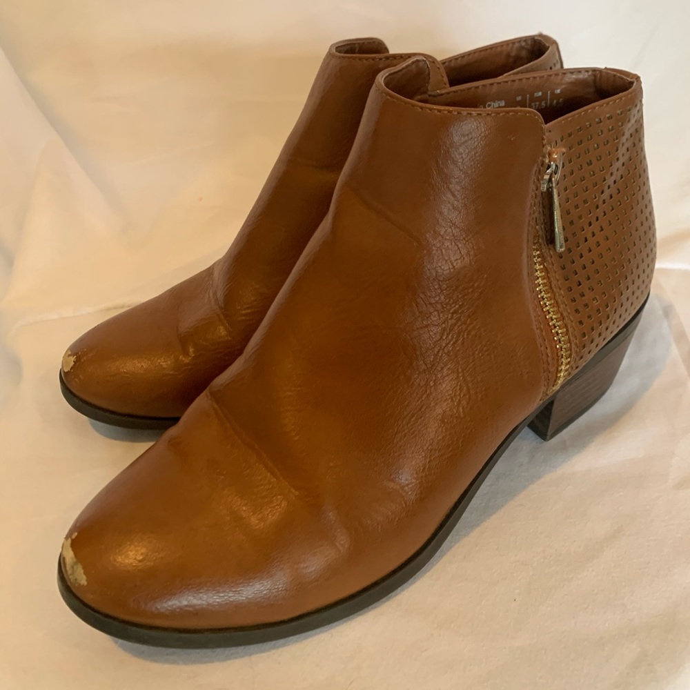 Call it Spring lasercut faux leather ankle booties